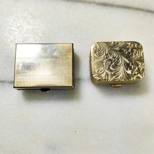 Cajitas pastilleros de Limoges azul y dorado