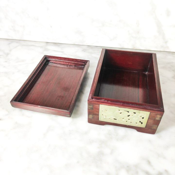 Caja China Lacada con Jade c.1950