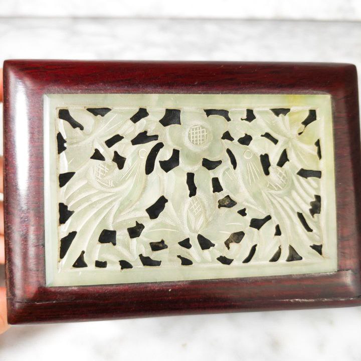 Caja China Lacada con Jade c.1950