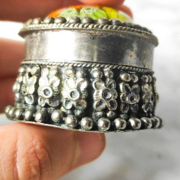 Joyero de Alpaca y Vidrio de Murano