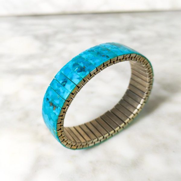 Pulsera extensible Con piedras preciosas azules