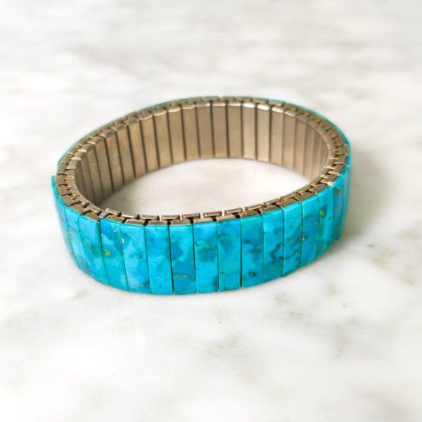 Pulsera extensible Con piedras preciosas azules