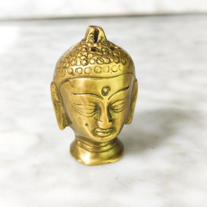 Cabeza Incensario de Buda Gautama de bronce de Nepal