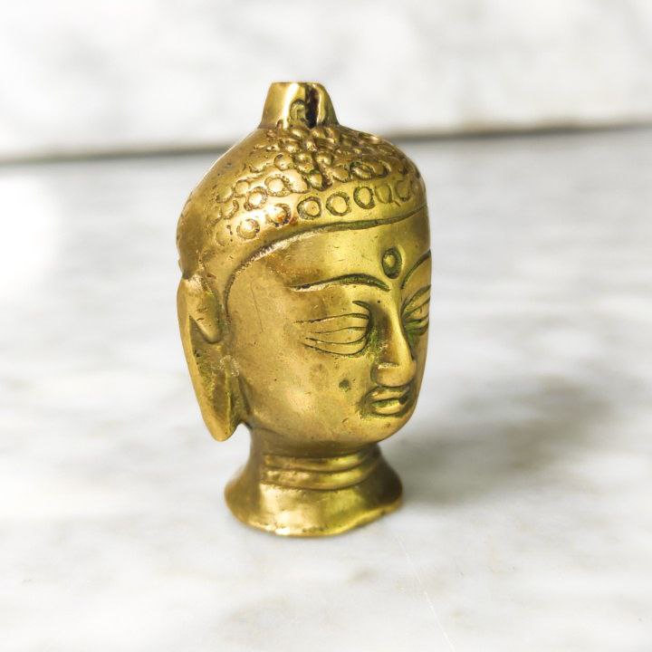 Cabeza Incensario de Buda Gautama de bronce de Nepal