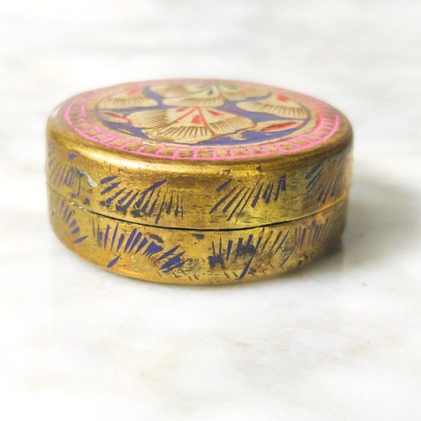 Caja pastillero persa decoración floral c.1970