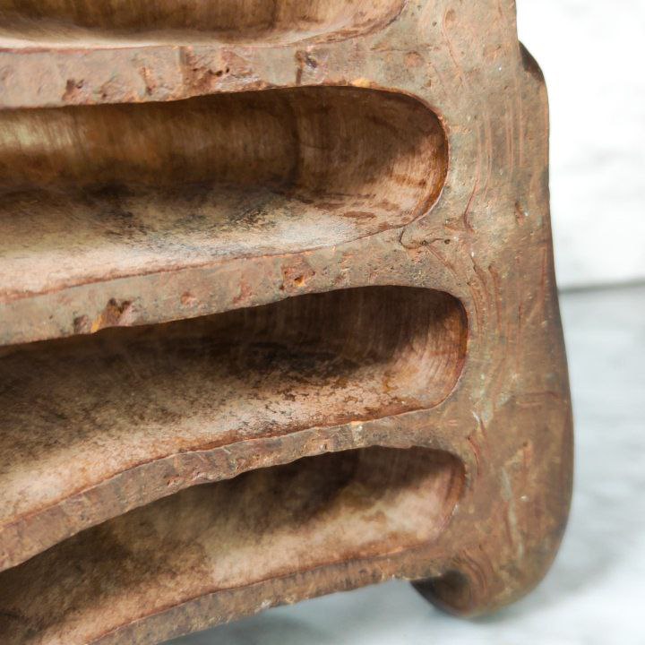 Máscara China de Bambú del Buda Sonriente Tallada Antigua de China finales s.XIX