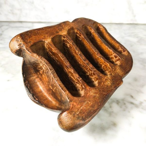 LOTE000148_08.jpg Máscara China de Bambú del Buda Sonriente Tallada Antigua de China finales s.XIX