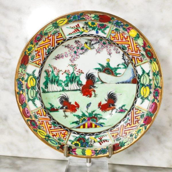 Plato Chino de Porcelana de Macao c.1970