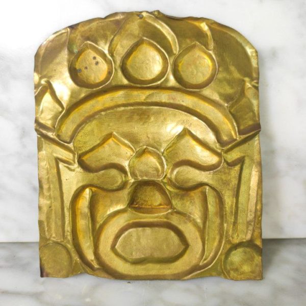 Máscara Tibetana de Makhala con filigrana y perlas de Vidrio c.1900