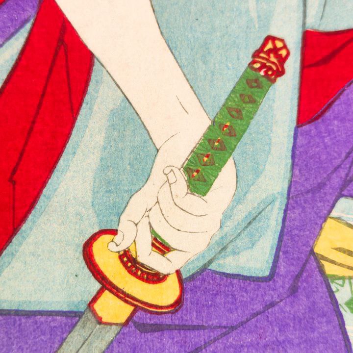 Ukiyo-e Grabado Japonés de Baido Kunimasa c.1888 Periodo Meiji