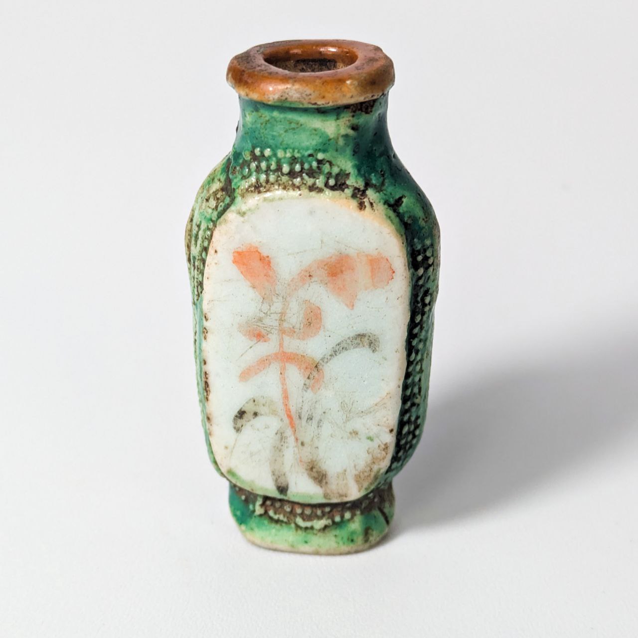 Botellita de Rapé China periodo Tongzhi (1861-1875) esmaltado verde