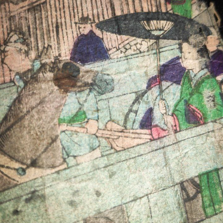 Grabado Japonés Ukiyo-e periodo Meiji c.1874 de Hiroshigue III