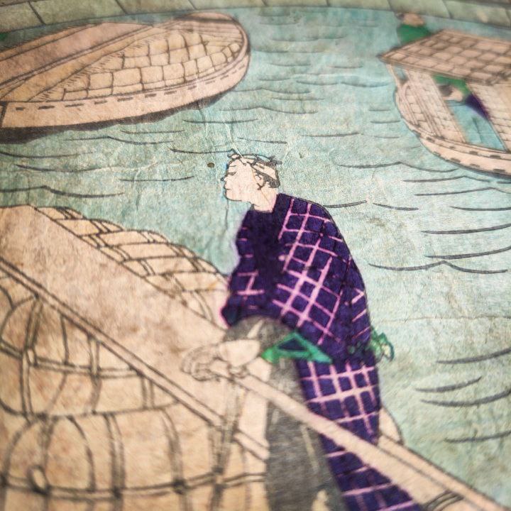 Grabado Japonés Ukiyo-e periodo Meiji c.1874 de Hiroshigue III