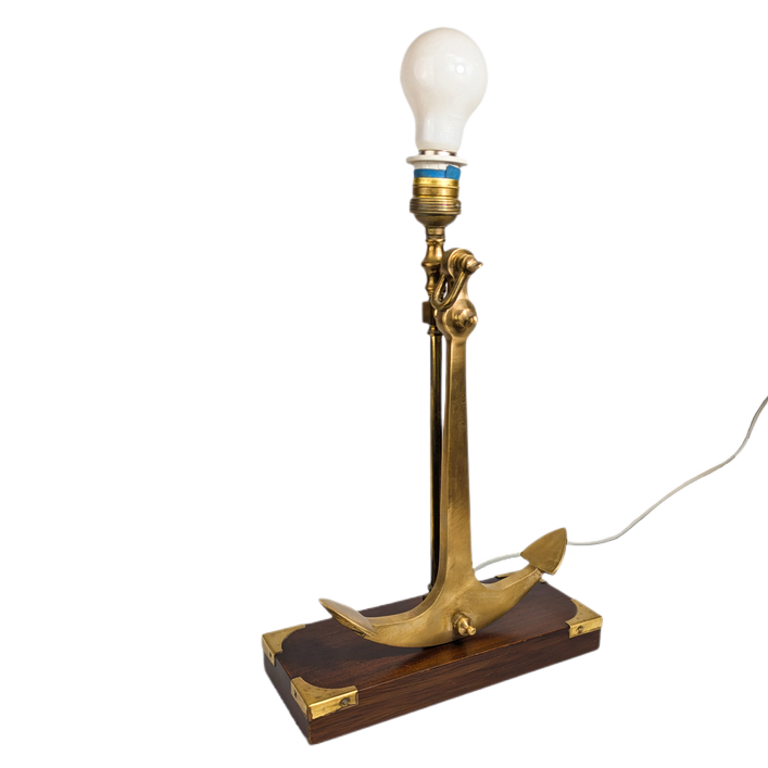 Lámpara en forma de Ancla Marinera de bronce estilo art decó c.1960