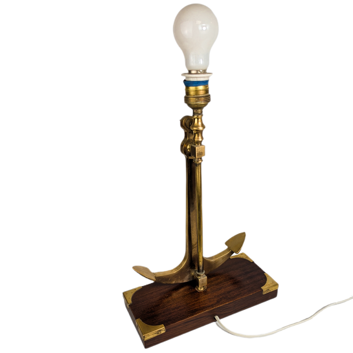 Lámpara en forma de Ancla Marinera de bronce estilo art decó c.1960