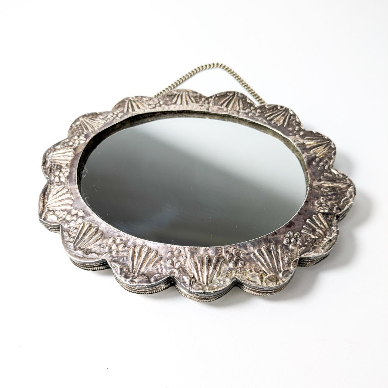 Espejo de Boda Turco Chapado en Plata 900, c.1960