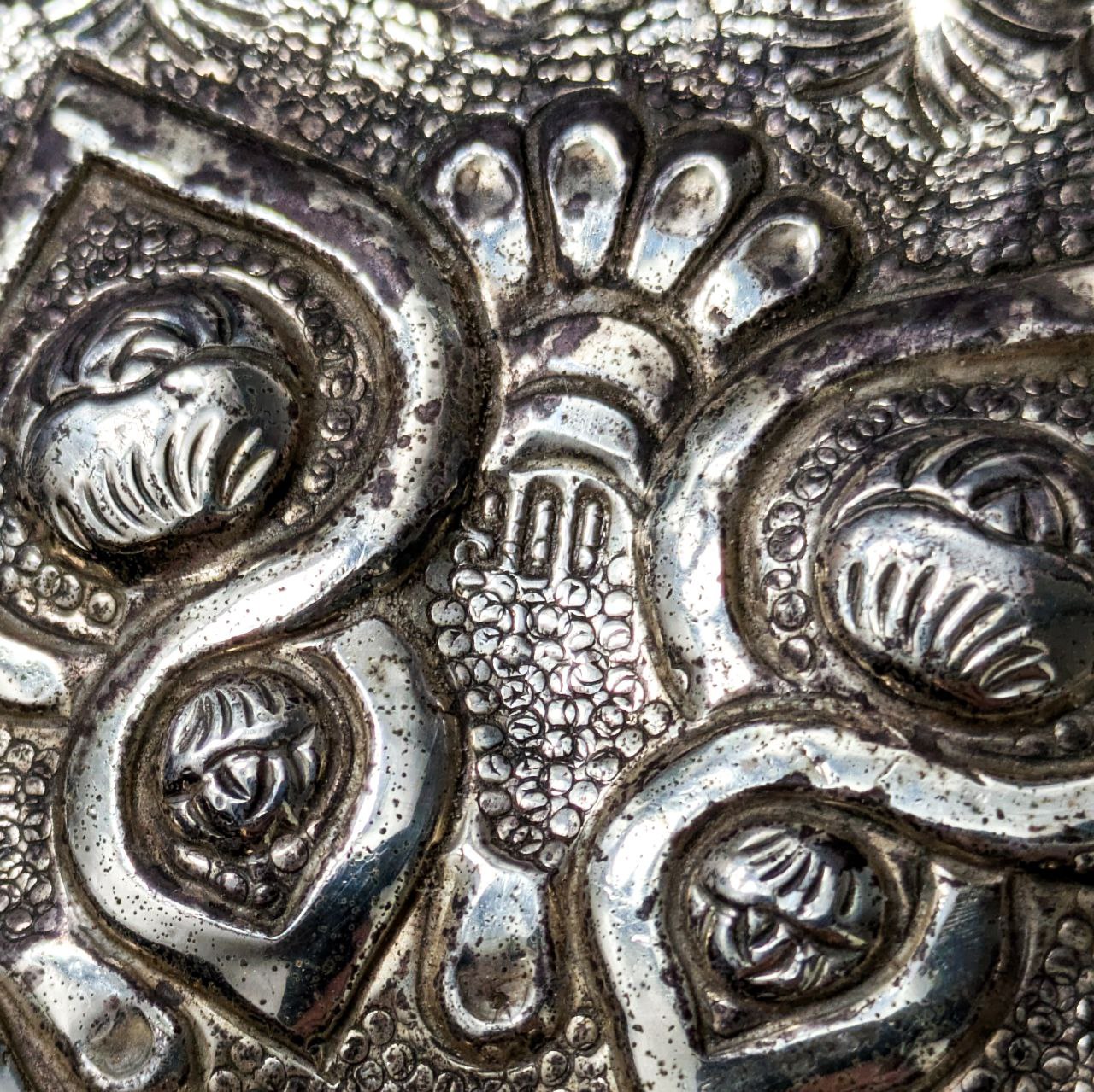 Espejo de Boda Turco Chapado en Plata 900, c.1960