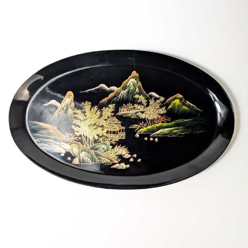 Set de tabaco para fumador, laca de Fujian, China, c.1950