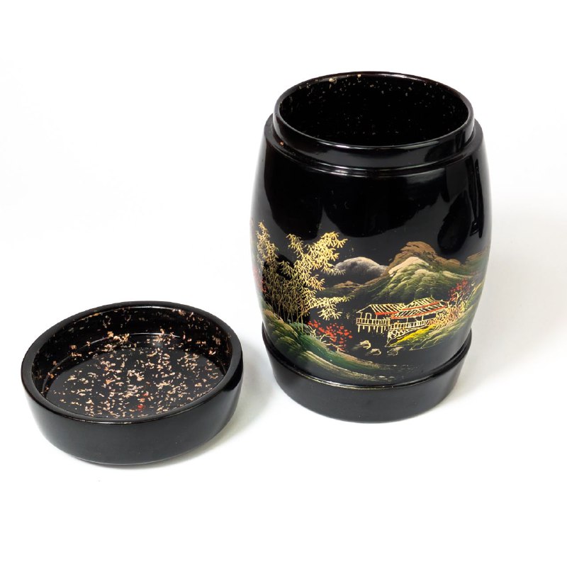 Set de tabaco para fumador, laca de Fujian, China, c.1950