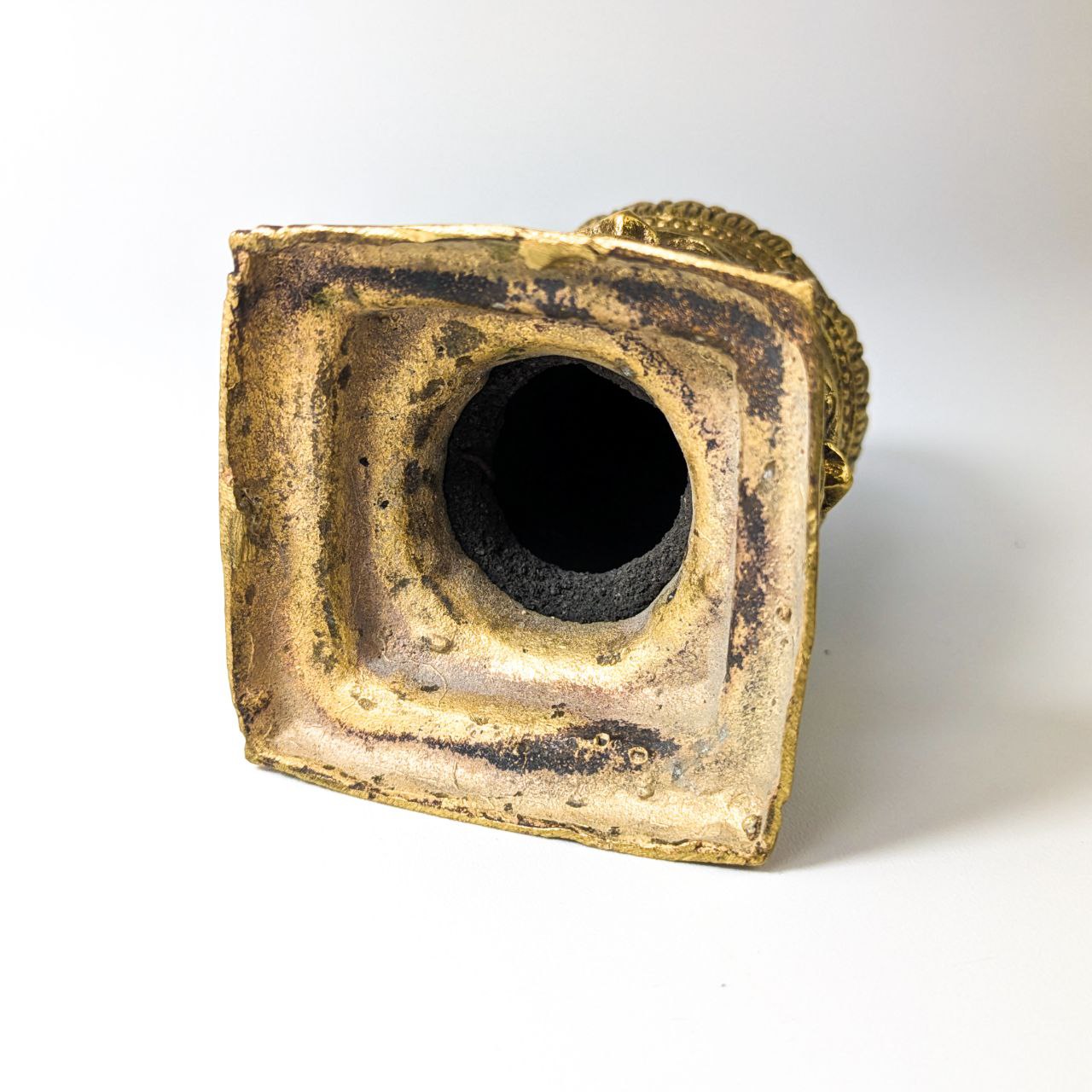 Cabeza del dios Hindú Brahma de bronce Jemer, Periodo Bayón s.XII, Camboya