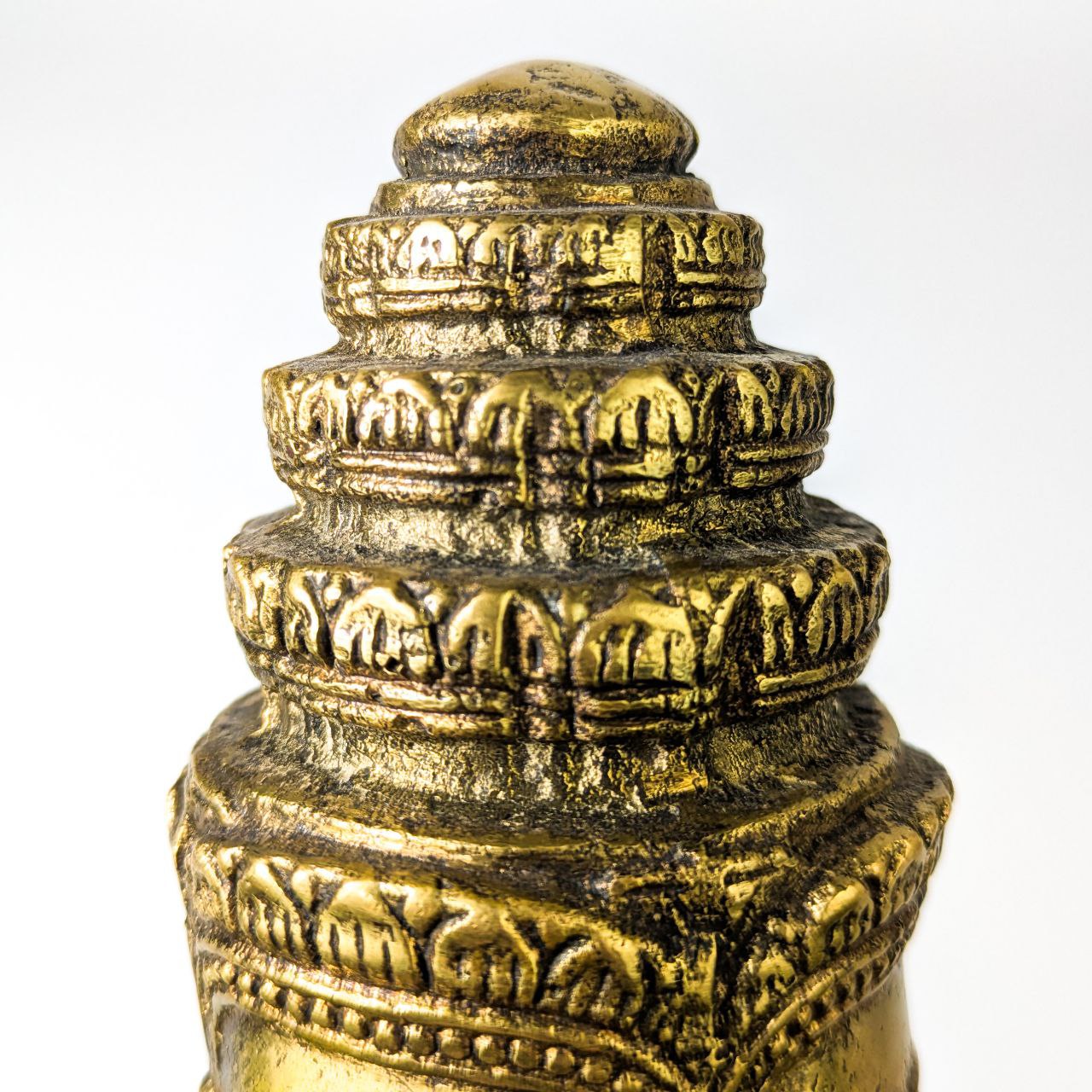 Cabeza del dios Hindú Brahma de bronce Jemer, Periodo Bayón s.XII, Camboya