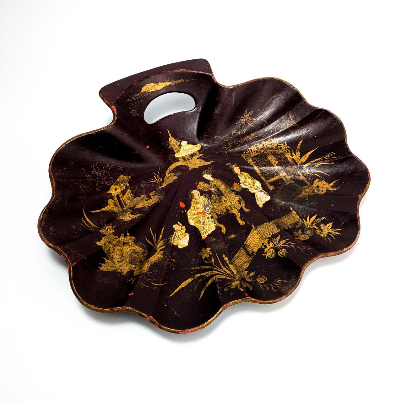 Vaciabolsillos de papier maché lacado Segundo Imperio Napoleón III c.1860