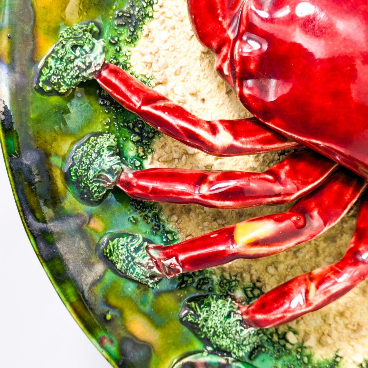 Plato de Mayólica Portuguesa con cangrejo c.1980