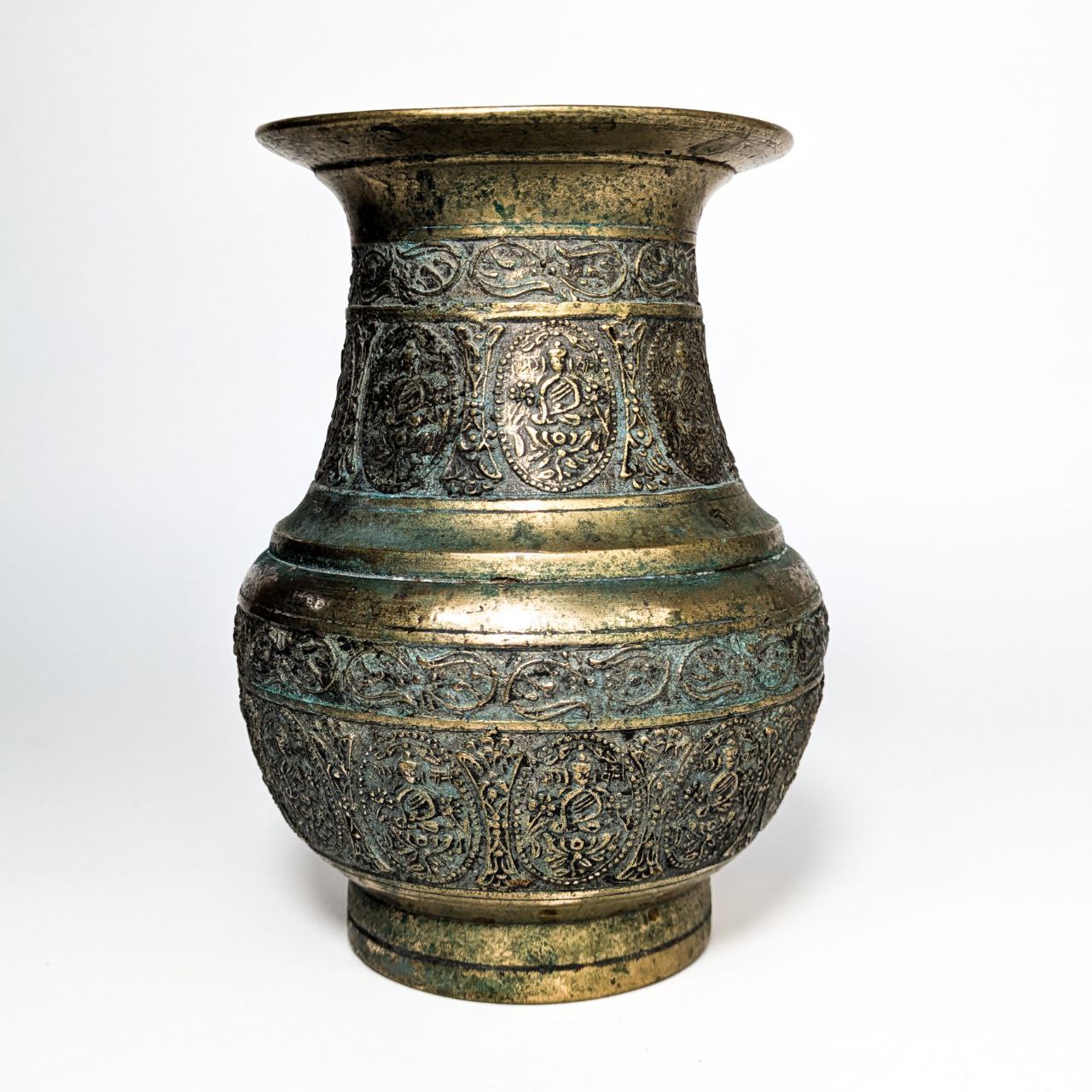 Jarrón Amkhora de bronce, Nepal, c.1900