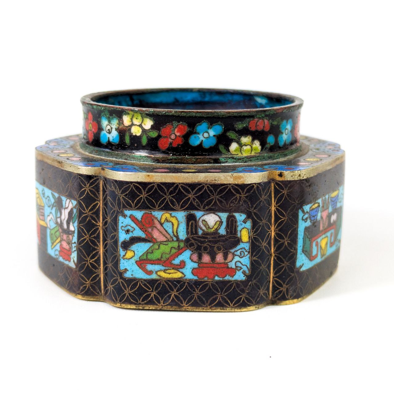 Tintero de Cloisonné Chino De la Primera República China (1911-1949)