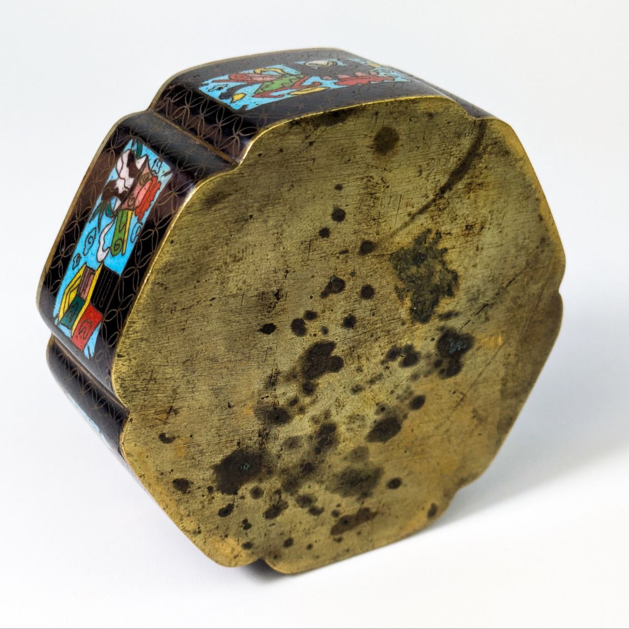 Tintero de Cloisonné Chino De la Primera República China (1911-1949)