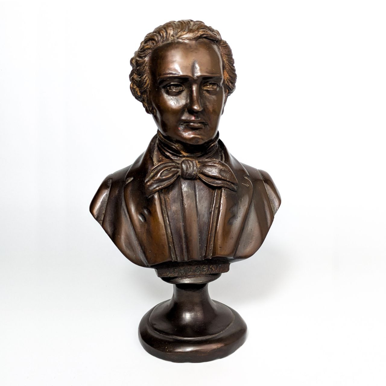 Busto de Bronce antiguo Compositor Schubert c.1900