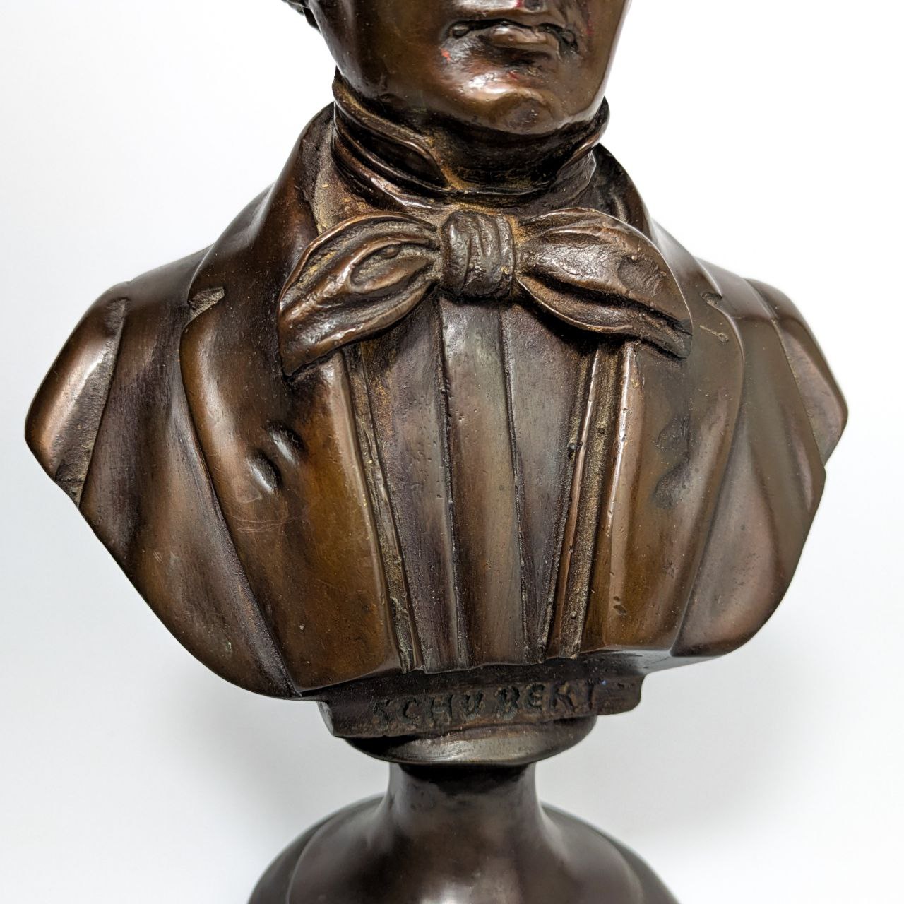 Busto de Bronce antiguo Compositor Schubert c.1900