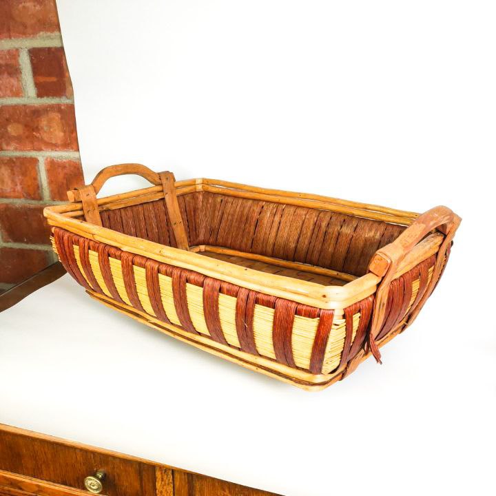 Gran Cesto rectangular Rústico de madera