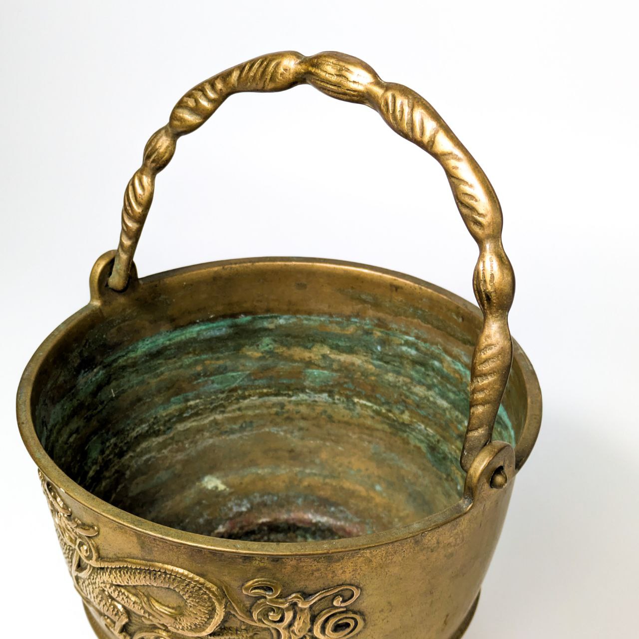Cesta de bronce jardinera estilo Asiático, Francia c.1900