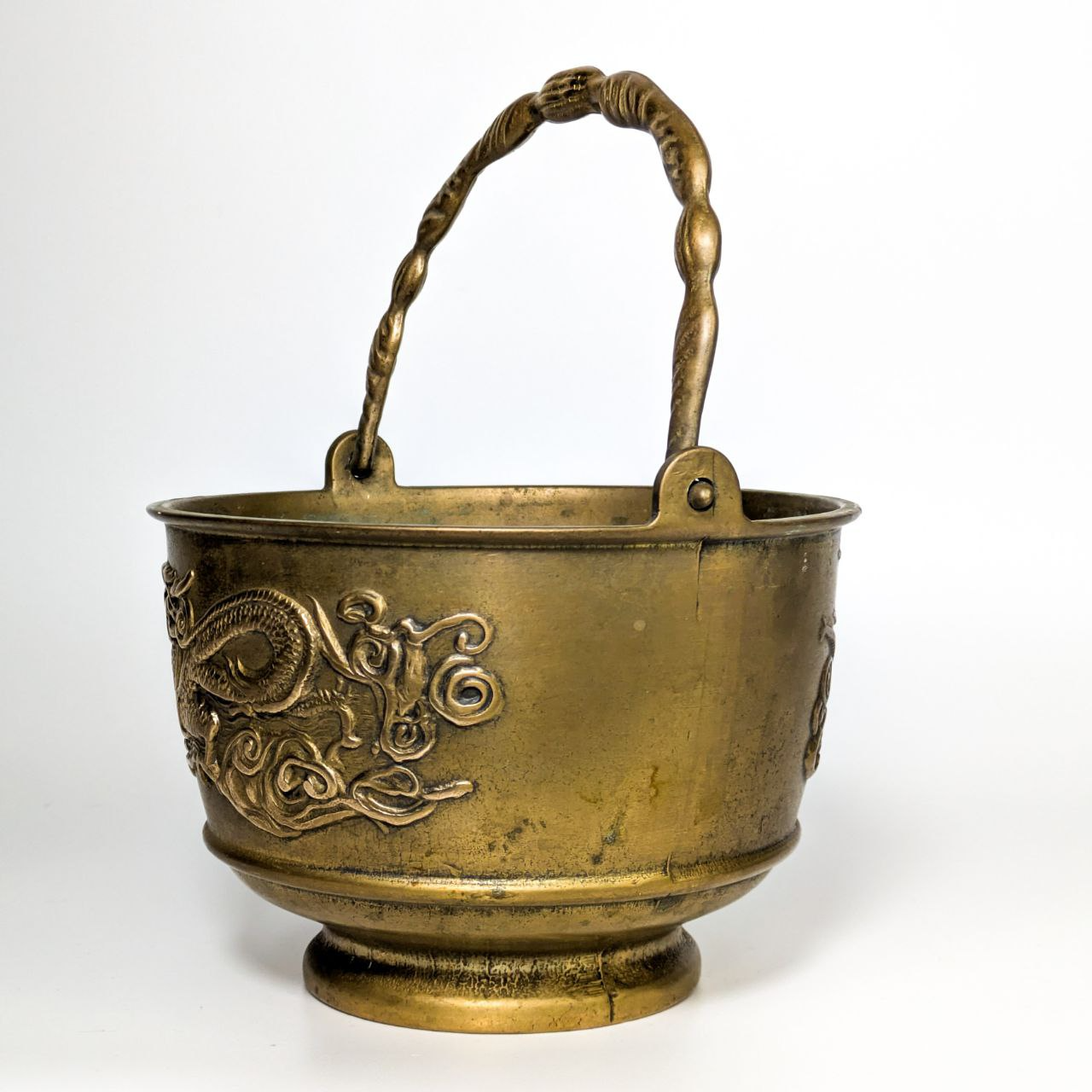 Cesta de bronce jardinera estilo Asiático, Francia c.1900