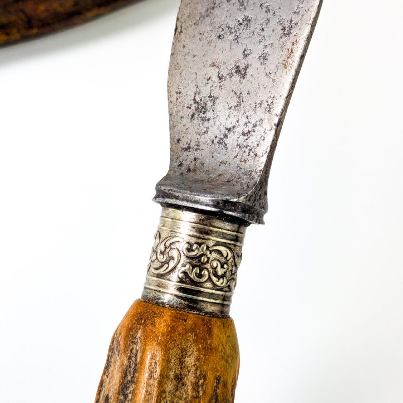 Cubiertos Victorianos de Inglaterra con cuerno de ciervo de finales s.XIX