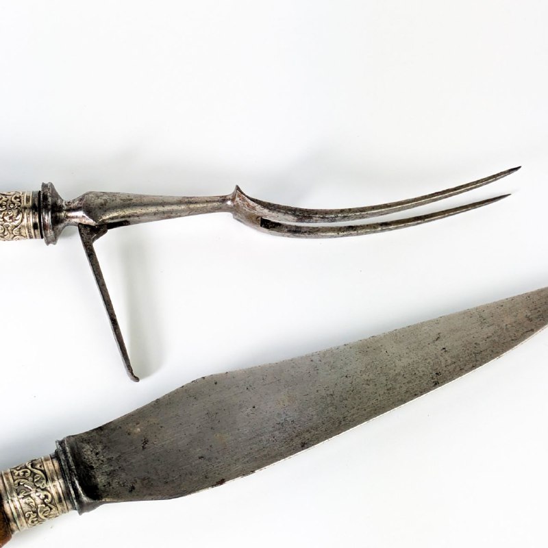 Cubiertos Victorianos de Inglaterra con cuerno de ciervo de finales s.XIX