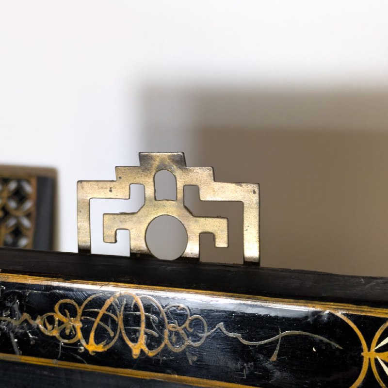 Conjunto 3 Paneles Chinos laca negra y madreperla c.1970