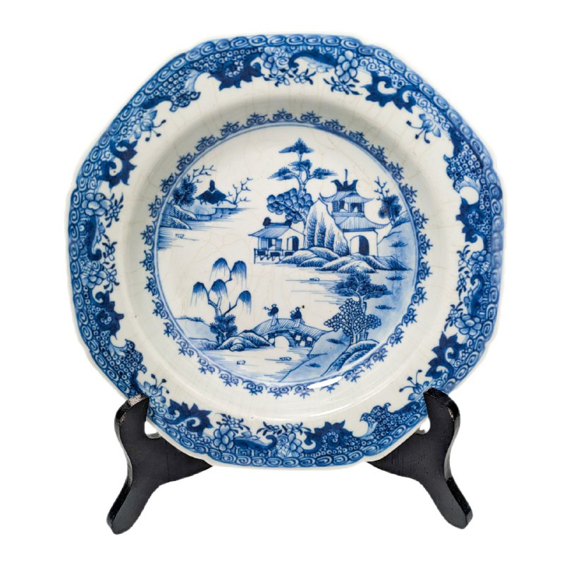 Plato Chino Dinastía Qing Periodo Qianlong Patrón Willow (1735-1796)