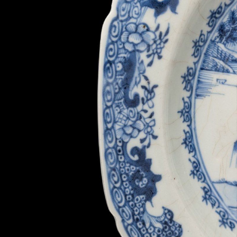 Plato Chino Dinastía Qing Periodo Qianlong Patrón Willow (1735-1796)