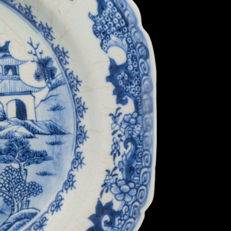 Plato Chino Dinastía Qing Periodo Qianlong Patrón Willow (1735-1796)