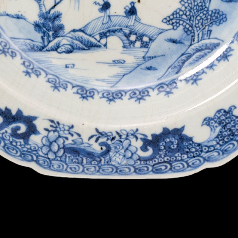 Plato Chino Dinastía Qing Periodo Qianlong Patrón Willow (1735-1796)