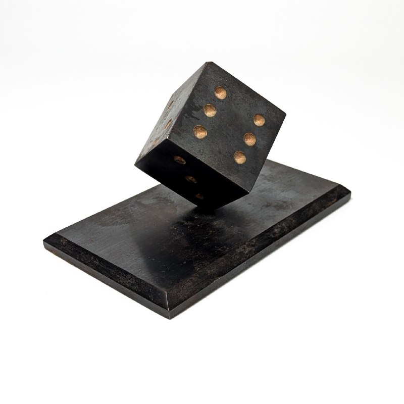 Pisapapeles de hierro con Dado midcentury modern c.1960