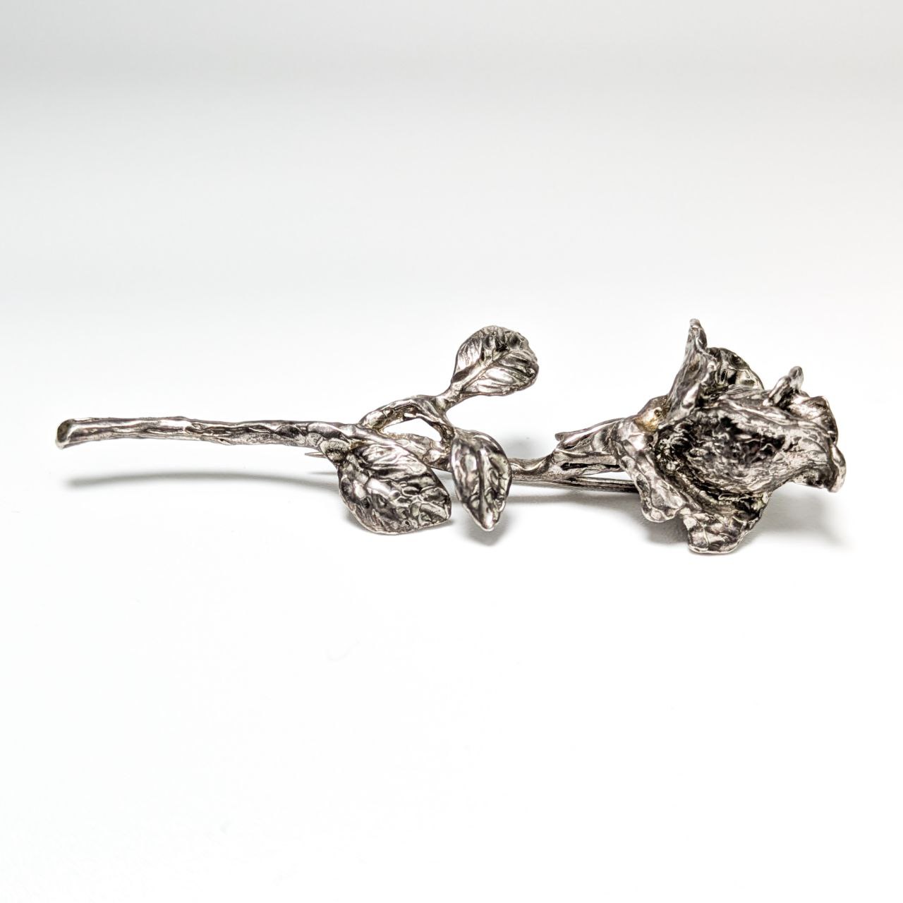 Broche pin de Rosa de plata 925 firmado Soler