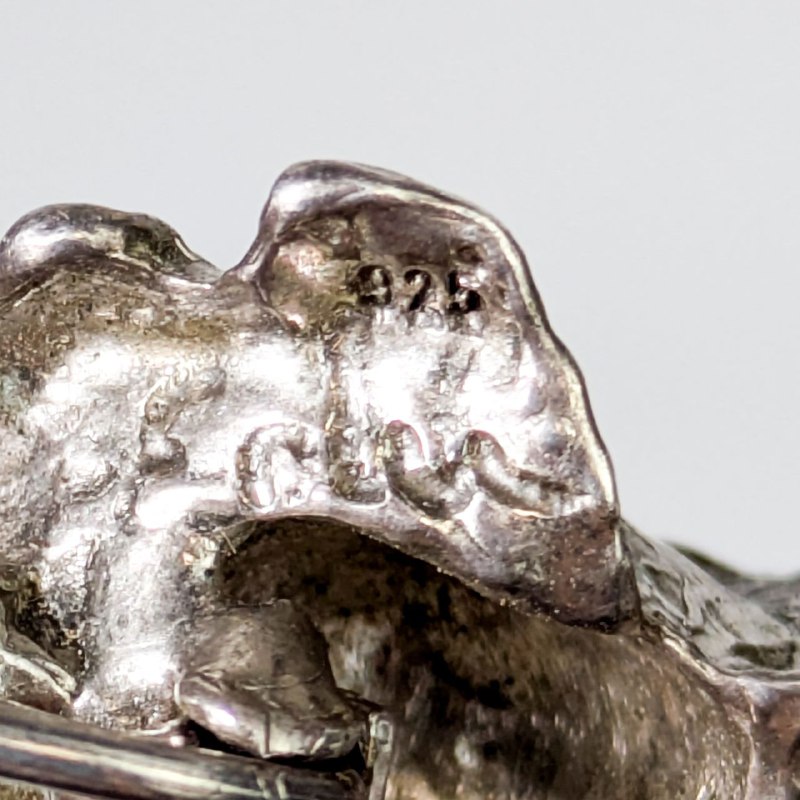 Broche pin de Rosa de plata 925 firmado Soler