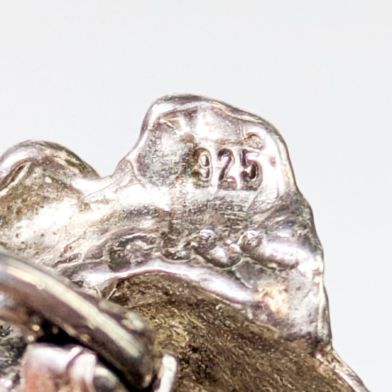 Broche pin de Rosa de plata 925 firmado Soler