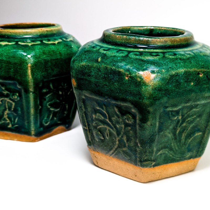 Pareja de Tarros de Jengibre de Shiwan, China c.1940