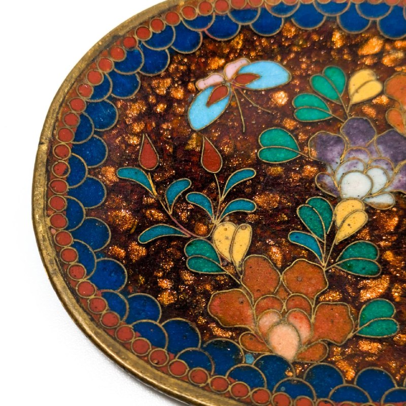 Platito Japonés de Cloisonné Aventurina periodo Meiji (1868-1911)