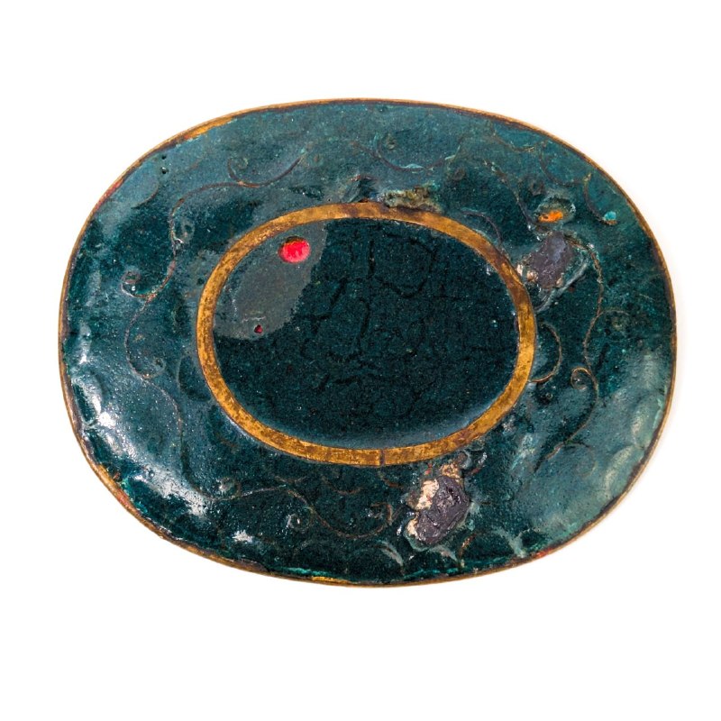 Platito Japonés de Cloisonné Aventurina periodo Meiji (1868-1911)