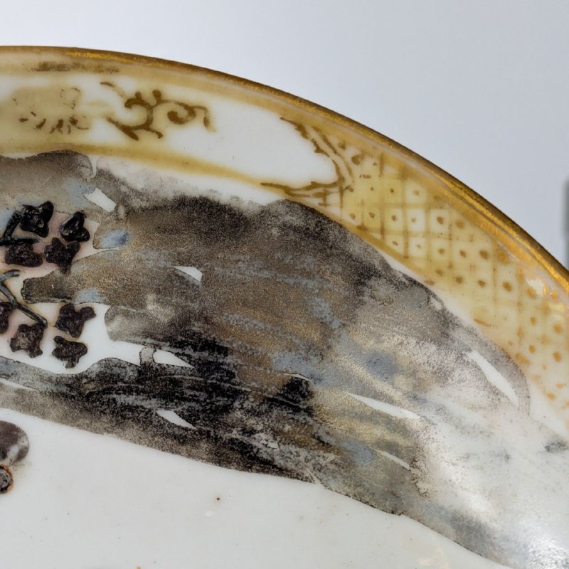 Plato Chino de Grisaille Periodo Qianlong (1736-1795)